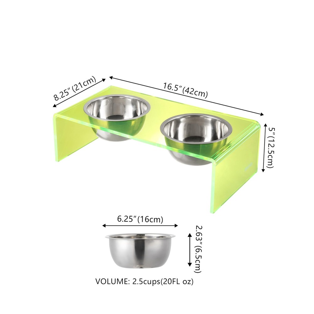 The LICKER Store DBL2000G Keaton 5" Small/Medium Modern Acrylic Rectangular Elev