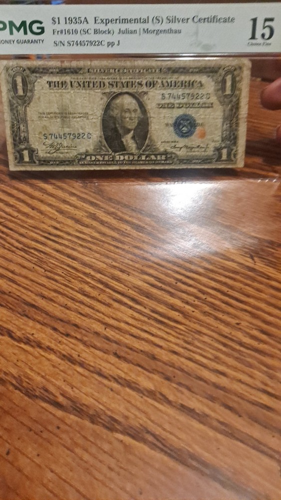 1935 $1 Experimental Silver Certificate Pmg CHOICE FINE
