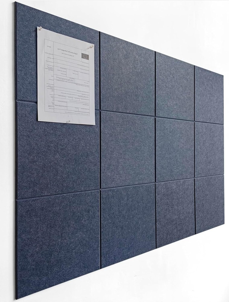 Versatile Denim Blue Felt Panel Set - 12-Pack 47"x35" Pinboard Alternative