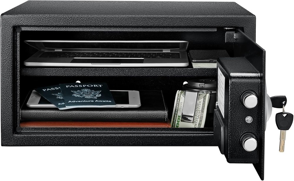 Amazon Basics Steel Security Safe and Lock Box with Programmable Electronic Keyp