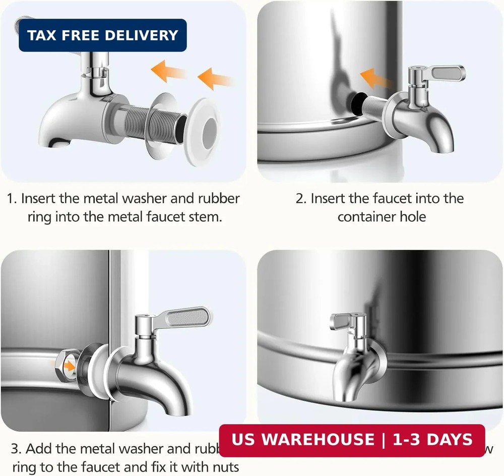 Beverage Dispenser Replacement Spigot, Stainless Steel Water Dispenser Replaceme