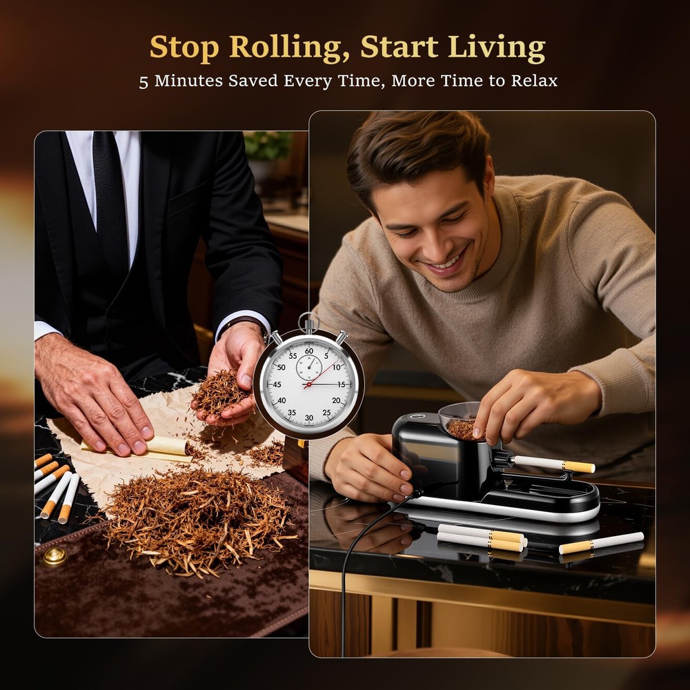 Electric Cigarette Rolling Machine, Automatic Cigarette Maker, One-Touch Oper...