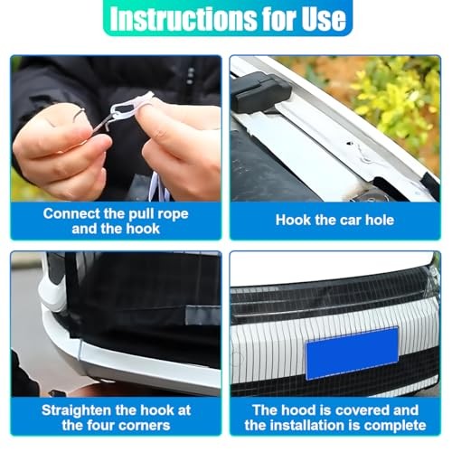Car Front Grill Protection Net, High-Density Dustproof Auto Engine 2PCS