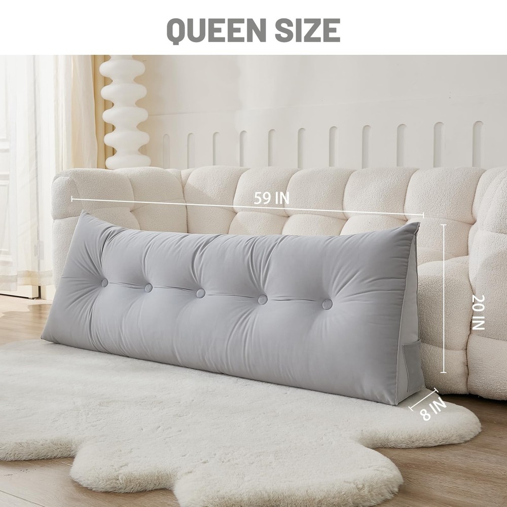 Headboard Pillow for Bed,Triangular Wedge Pillow Headboard Positioning Suppor...