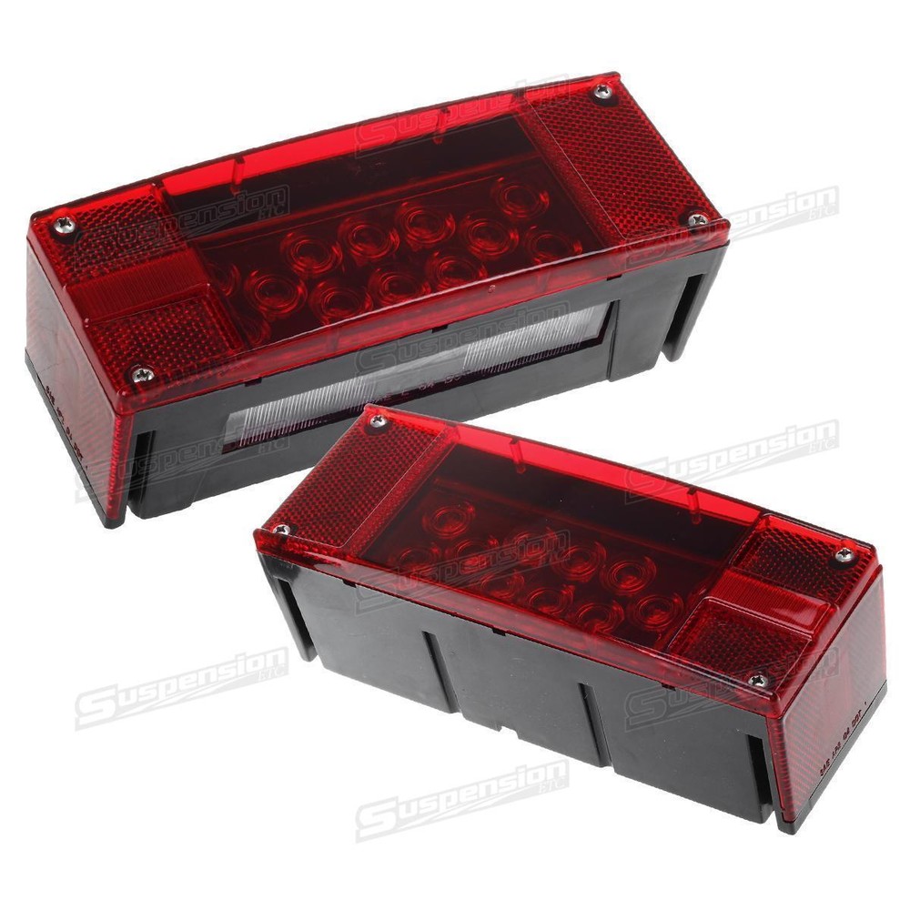 low profile LED Submersible Red Trailer RV truck Rectangle Stop Turn Tail Lights