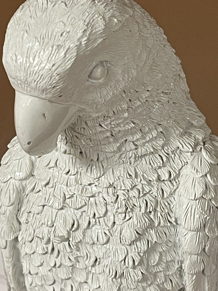 Life-Sized 20th Century White Parrot Bird Statue