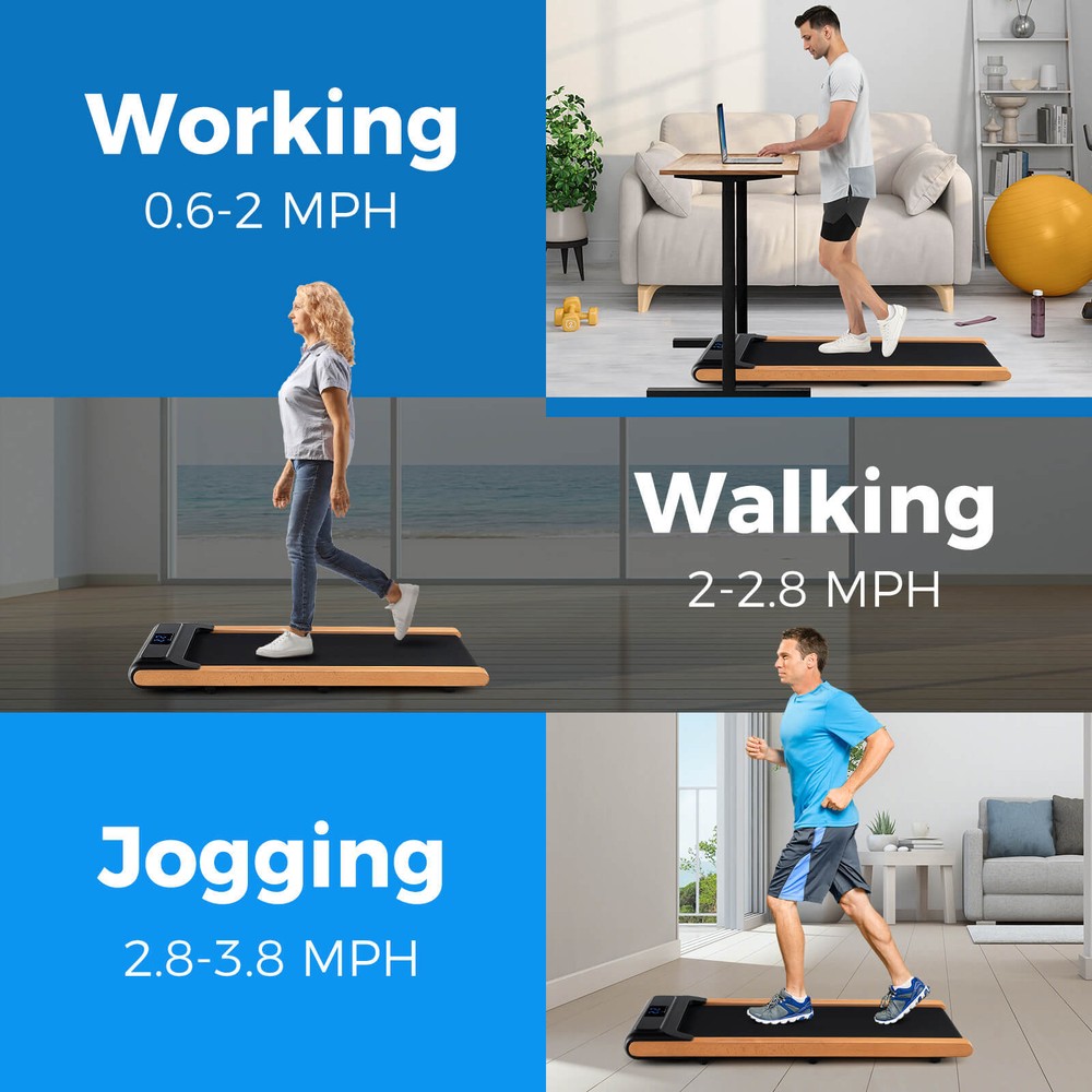 3-in-1 Walking Pad Under Desk Treadmill w/ LED Display Remote Smart APP Control