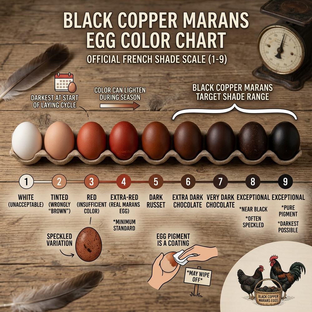 6 Black Copper Marans fertile hatching eggs