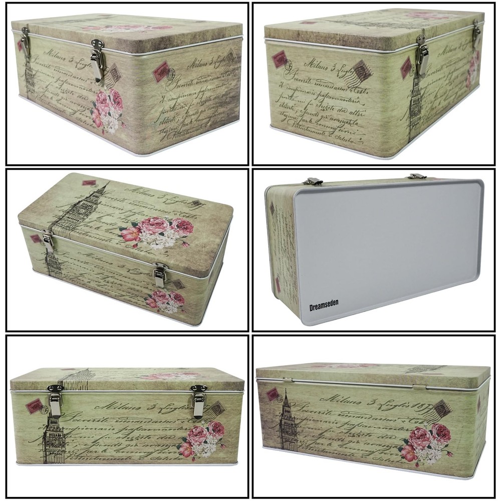Metal Seed Organizer Storage Box - Rustic Garden Seed Saver Container for Pac...
