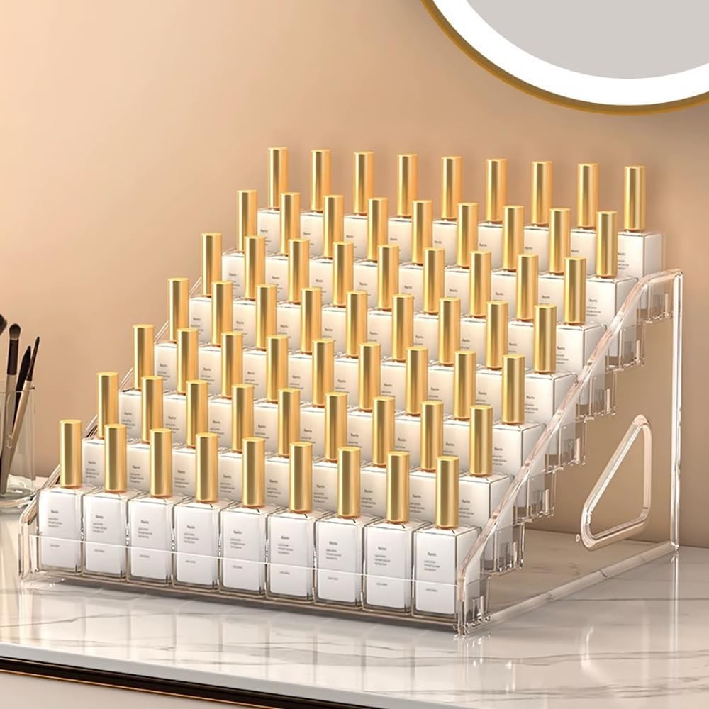 7-Layer Acrylic Nail Polish Rack Organizer, Clear Storage