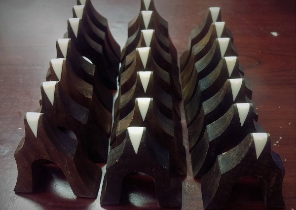 21-string Blackwood/ebony Guzheng Bridge Set