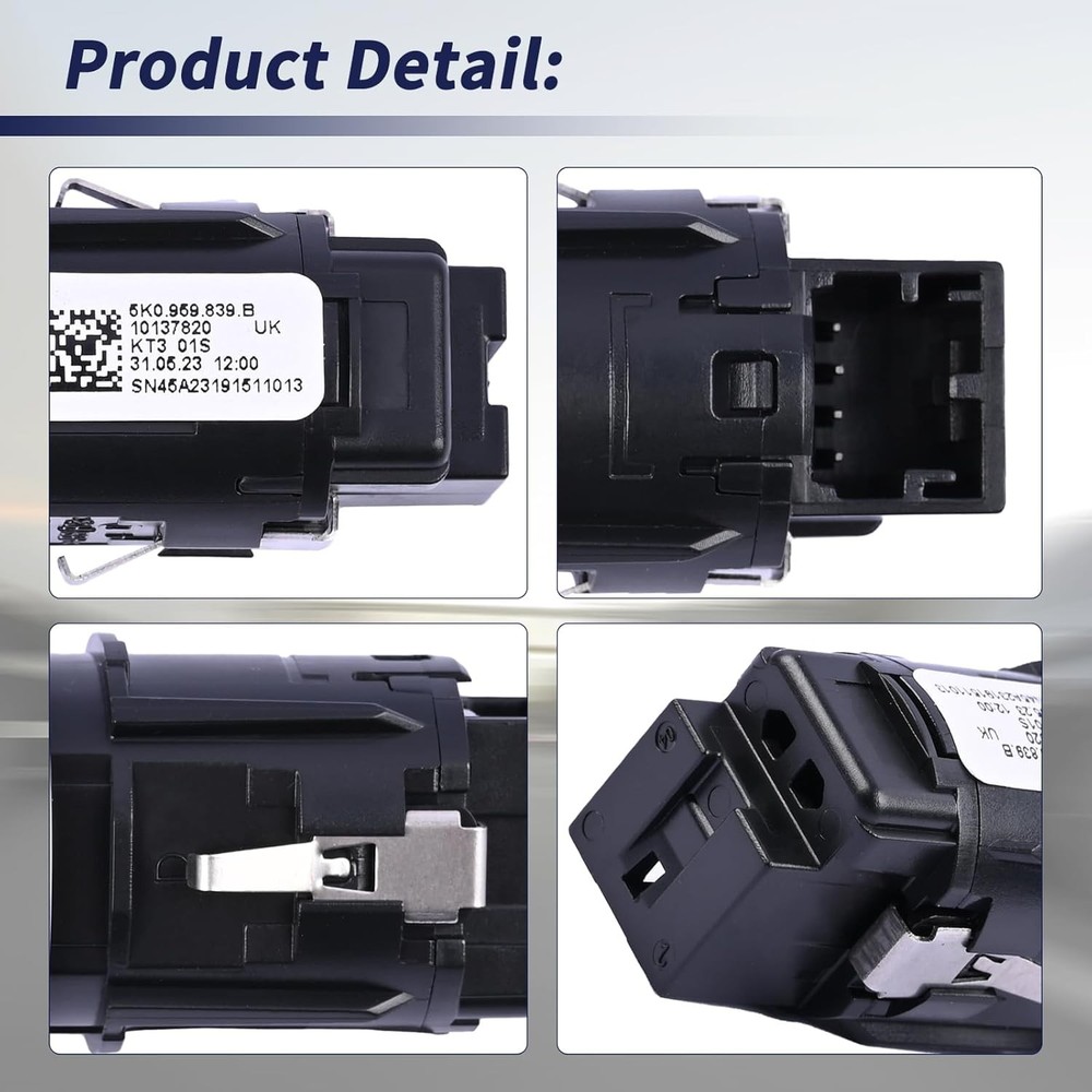 5K0959839 Engine Ignition Start Stop Switch Button Compatible with VW Eos Golf