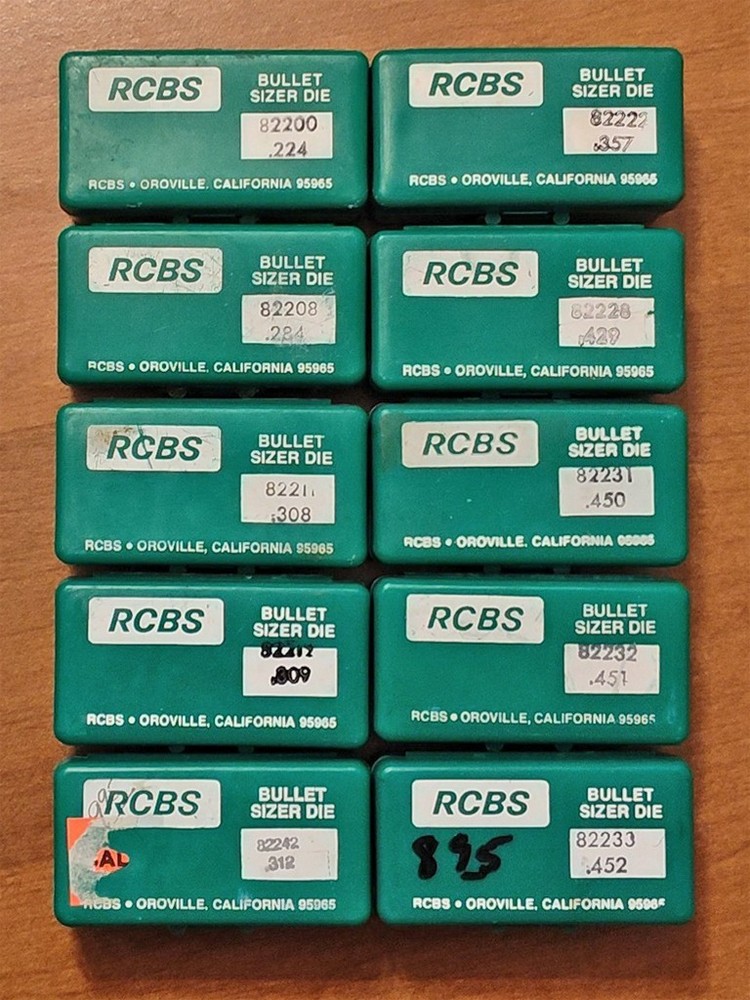 RCBS bullet sizing lubrisizer dies, NEW
