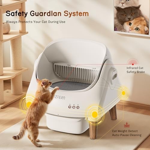 YIZFERN SELF CLEANING LITTER BOX FOR MULTIPLE CATS, AUTOMATIC - - Scratch & Dent