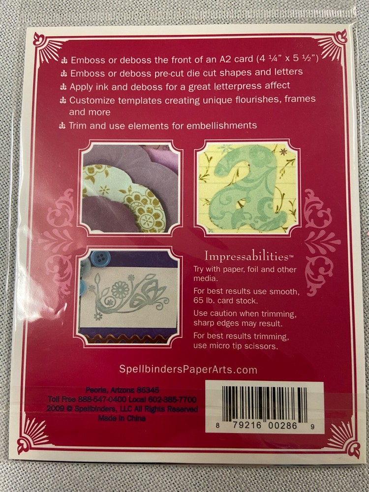 Spellbinders Impressabilities BUTTERFLY emboss & deboss letterpress stencil