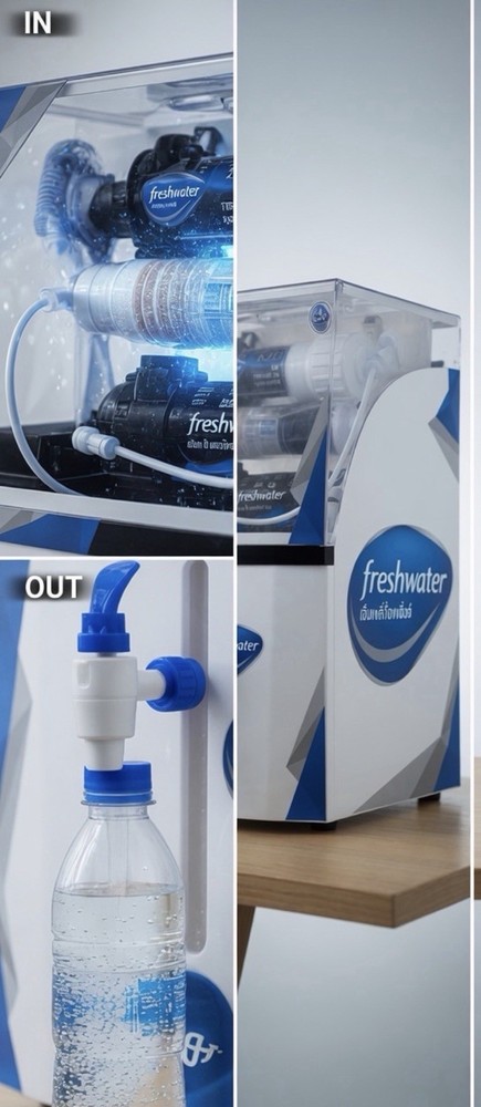 freshwater Countertop Water Filtration System Blue/White Plastic
