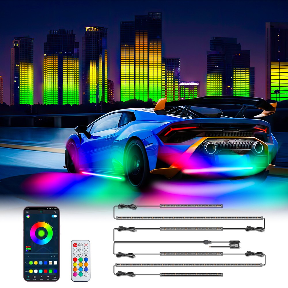 RGB Chasing Underglow Light Strip Kit APP Control For Dodge RAM 1500 2500 3500