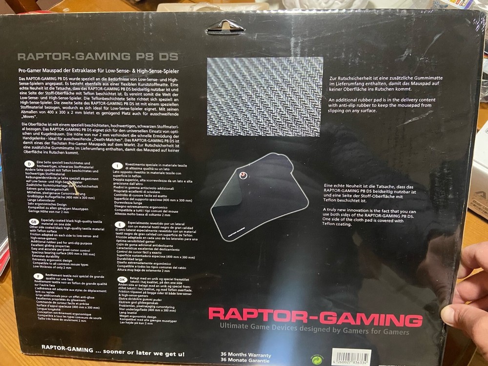 Gaming mousepad Raptor P8 DS
