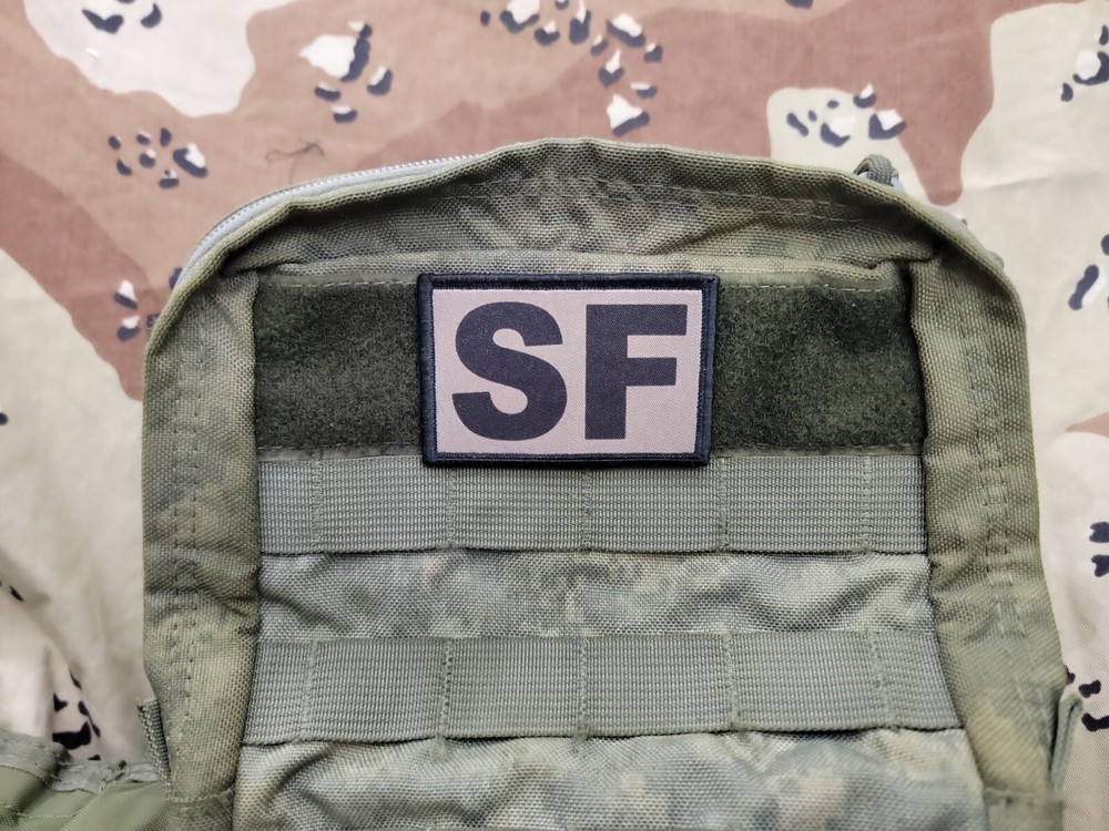 AIR FORCE SECURITY FORCES TAN Hook Back Hat Bag 2x3 SF Patch