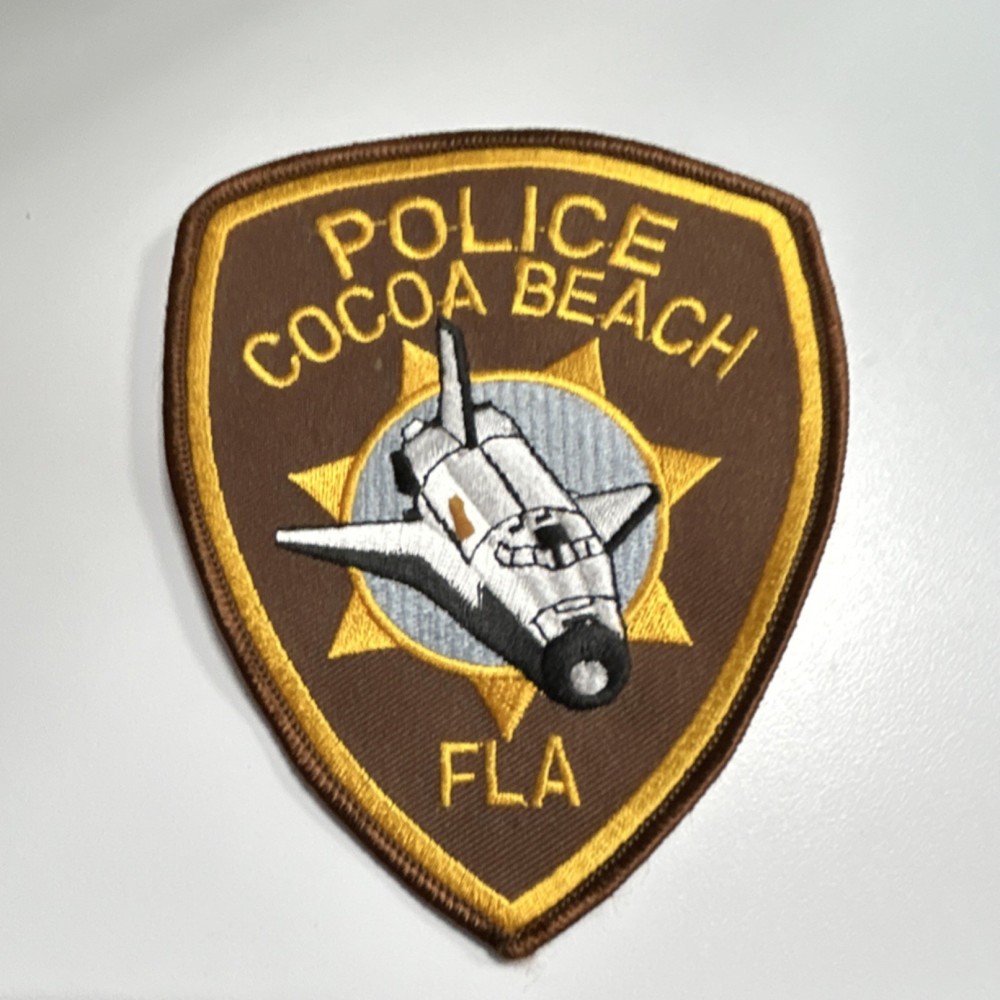 Cocoa Beach Police Patch Florida Space Shuttle Design Single Patch