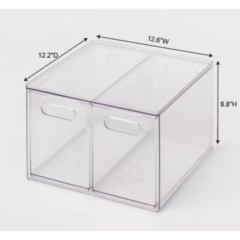All Purpose 2 Drawer Storage Clear