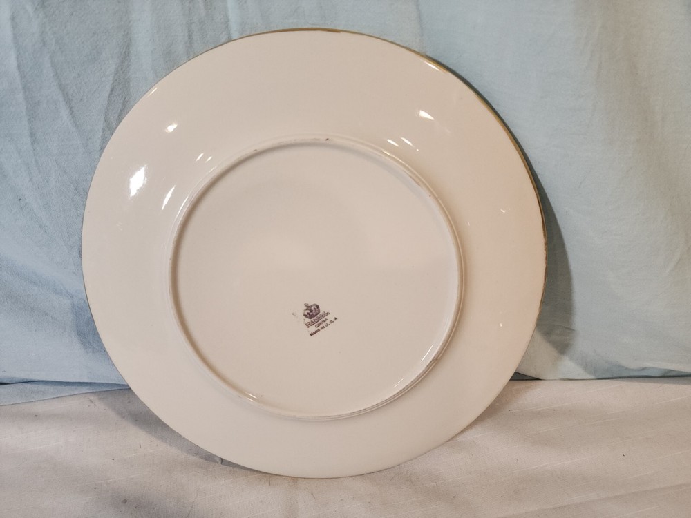 RANSGIL 11" Dinner Plate, Floral, Gold Trim, VERY NICE!