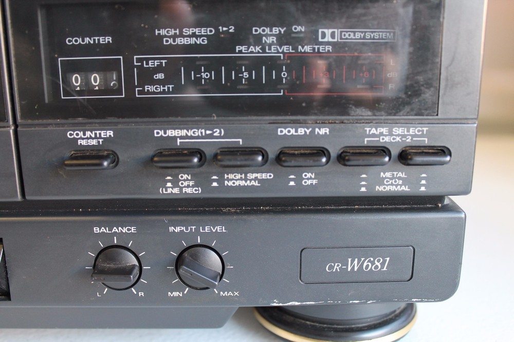Fisher Stereo Double Cassette Deck Sequential Play With Synchro Dubbing CRW681