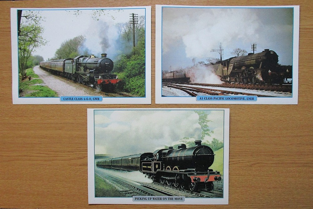 THREE  9.80" x 6.70"  VINTAGE BRITISH RAILWAY  PRINTS  FULL INFORMATION ON BACKS