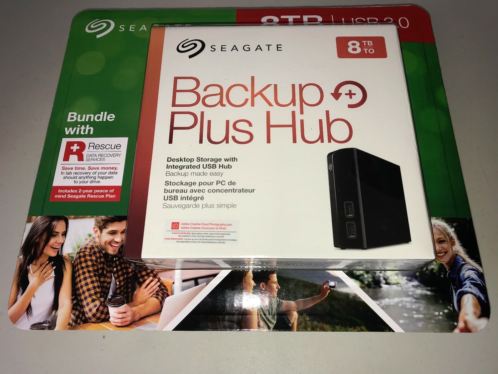 Seagate Backup Plus Hub 8TB External Hard Disk Drive HDD USB Host Desktop Storag