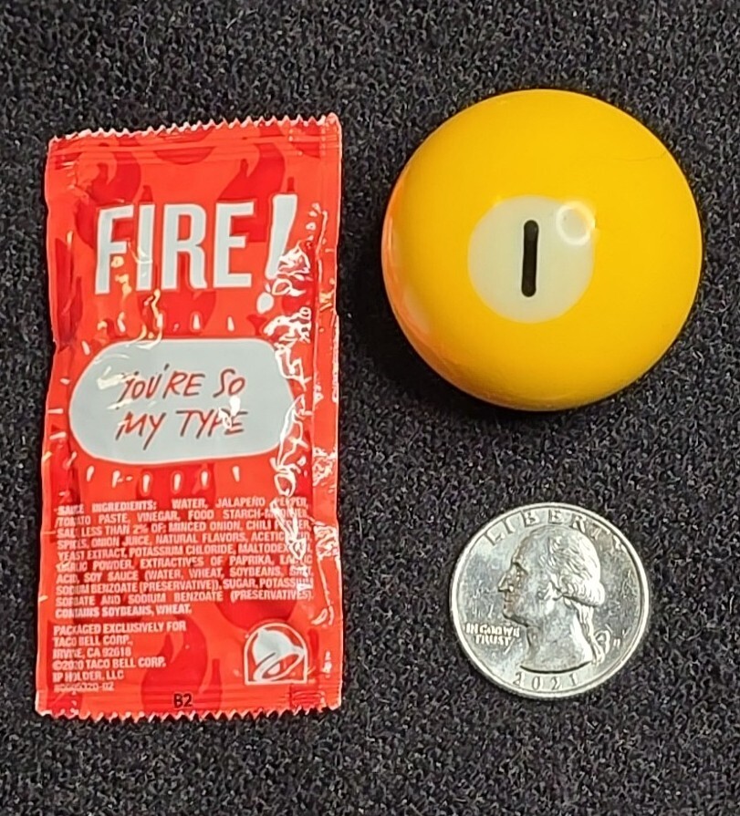 Replacement mini billiard Ball - Solid Yellow #1 Ball 1.5"