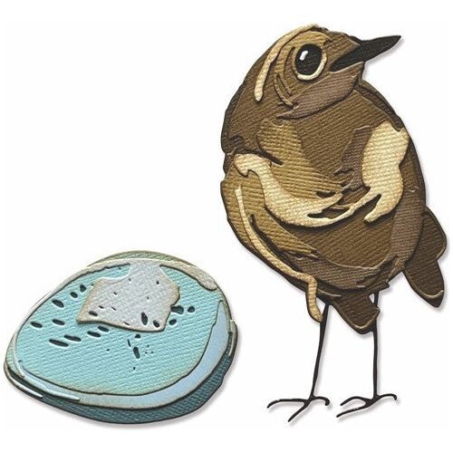 BIRD AND EGG COLORIZE-Sizzix Thinlits Die Set-Tim Holtz Dies-Craft-Robin-665857