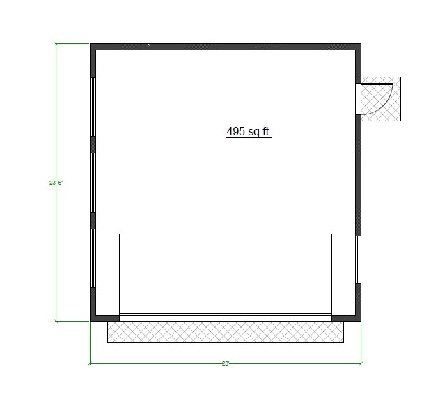 2 Car Modern Garage plan-23' x 24' Building Blueprints Package With Loft Storage