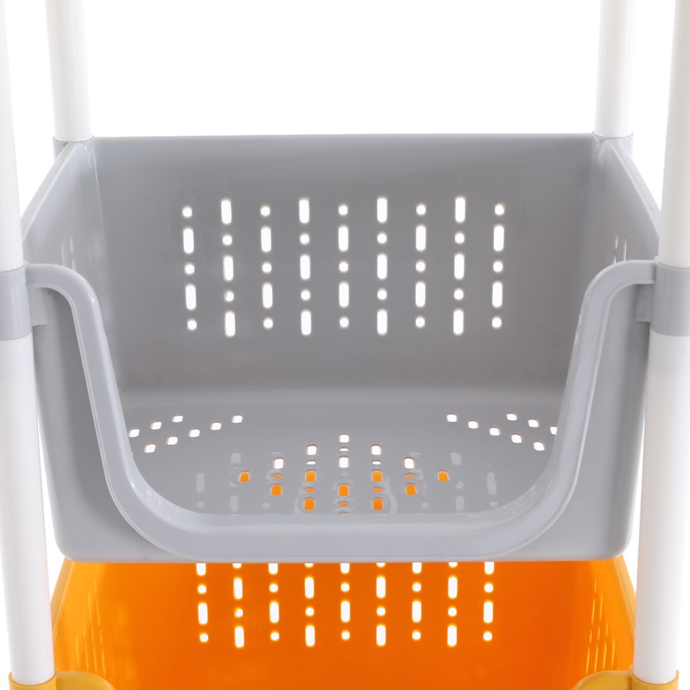 Kitchen Storage Rack 5 Tier Floor-Standing Basket Organizer W/ 2 Practical Hook