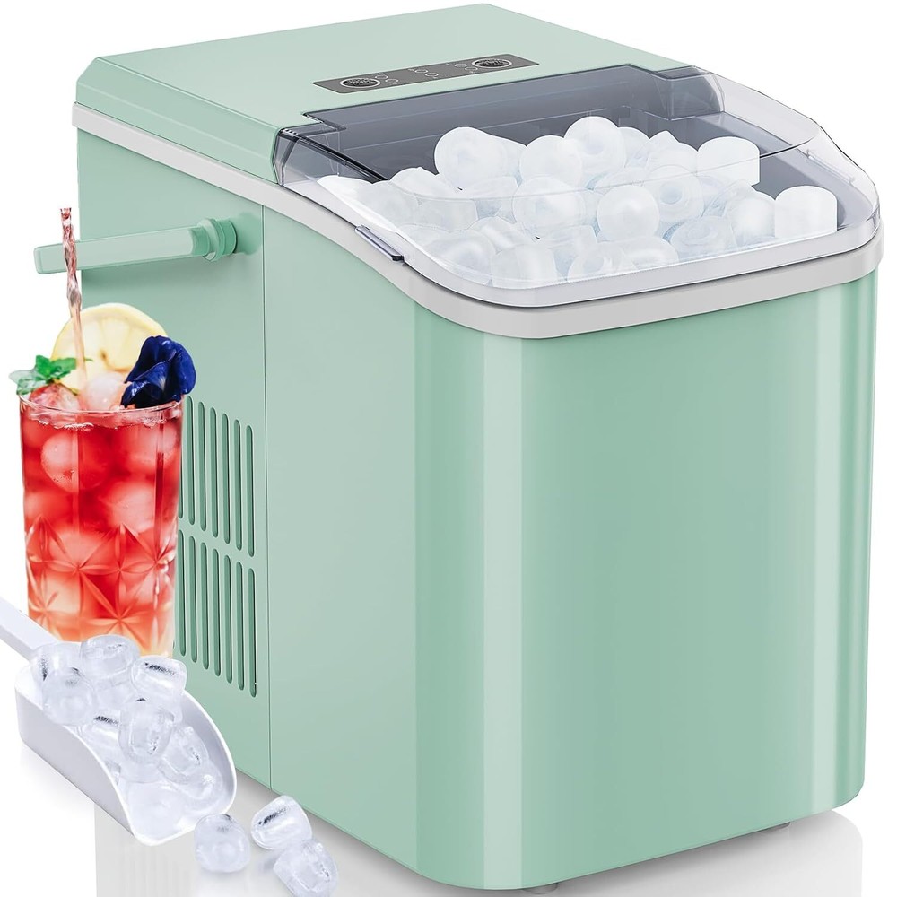 Countertop Ice Maker Portable Ice Machine Self-Cleaning 9 Cubes 6 Mins 26.5Lbs