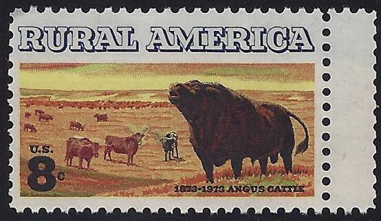 1504 - 8c Miscut Gutter Snipe Error / EFO "Rural America" Mint NH