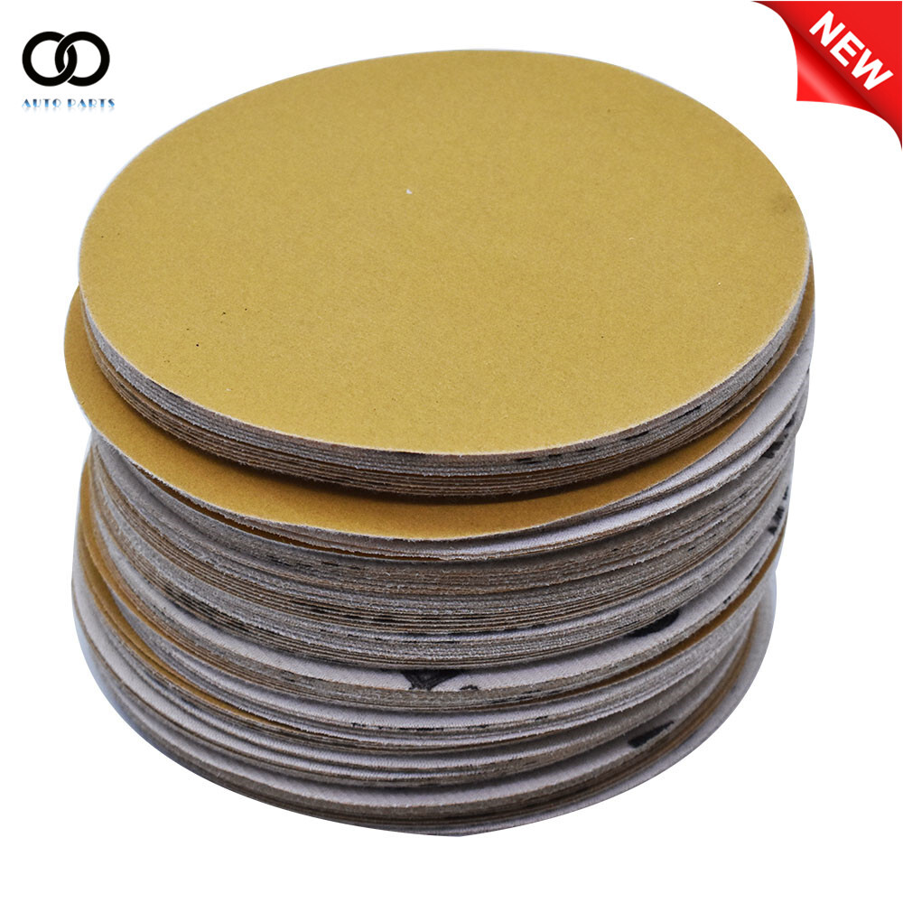 100Pcs 6" Sanding Disc NO-Hole Hook & Loop Sanding Discs 60-320 Grit Sand Paper