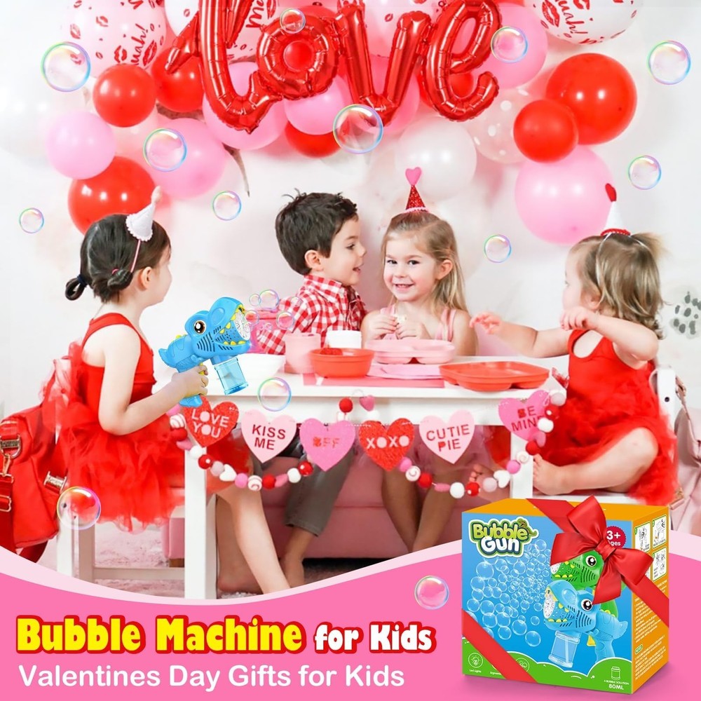 Bubble 2 Pack Dino Bubble Machine for Toddlers with 4 Solutions Easter Basket...