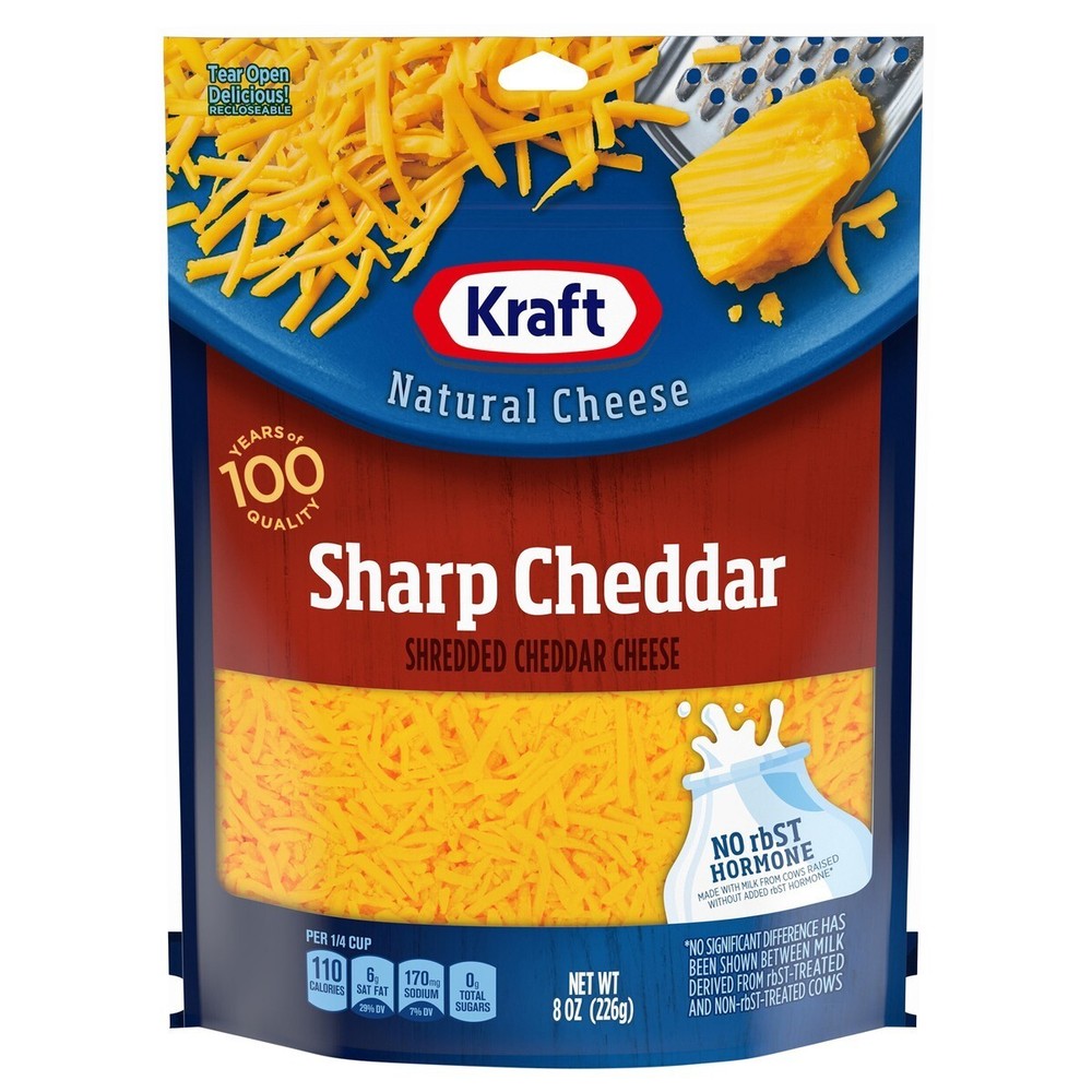 CHEESE SHARP CHEDDAR SHREDDED 8 OZ PACK OF 4