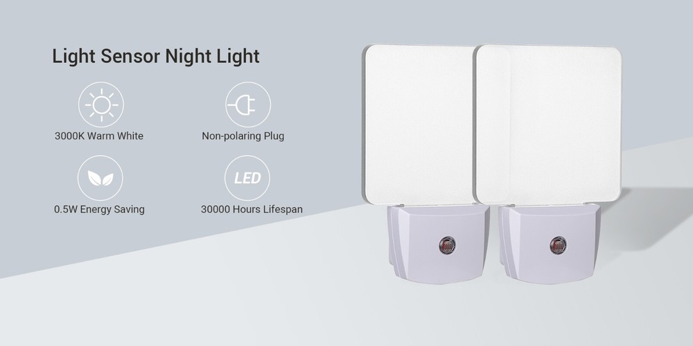 DEWENWILS 4 Pack Plug-in LED Night Light Light Sensor Automatic On Off Nightligh