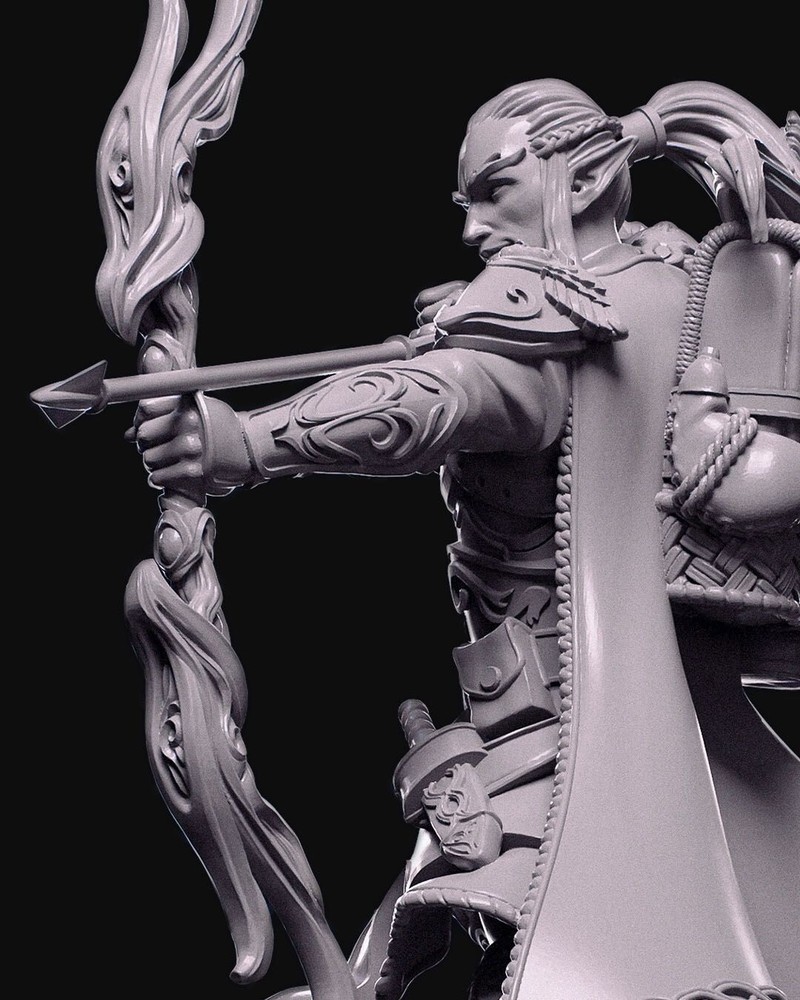 DnD Elduin Elven Archer Mini 32mm Scale TTRPG