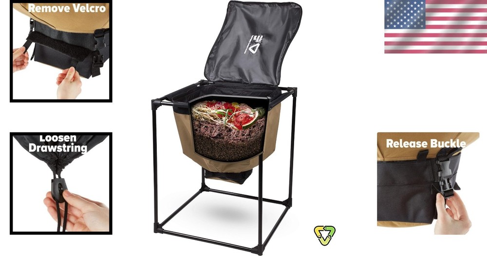 Durable Bag Worm Compost Bin - Efficient Harvest with 900D Oxford Fabric