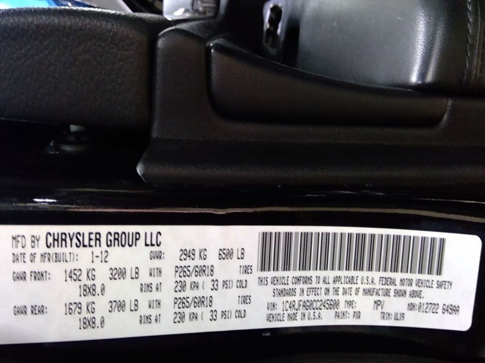 GRAND CHEROKEE 2012 Transmission Shift 942117