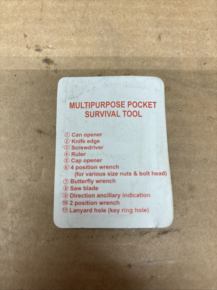 2 Multi Tool Survival Card, multipurpose pocket survival tool, NOS