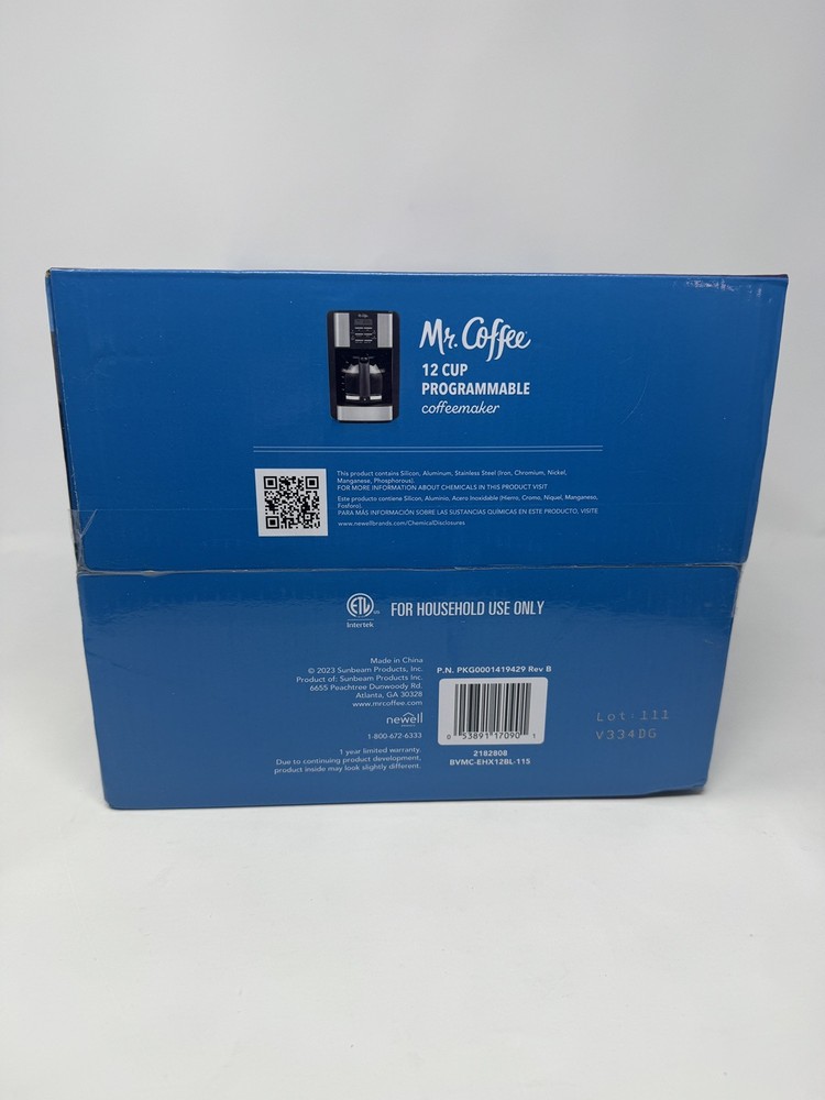 Mr. Coffee Programmable 3-Way Brewing System 12-Cup Drip Coffee Maker New Sealed