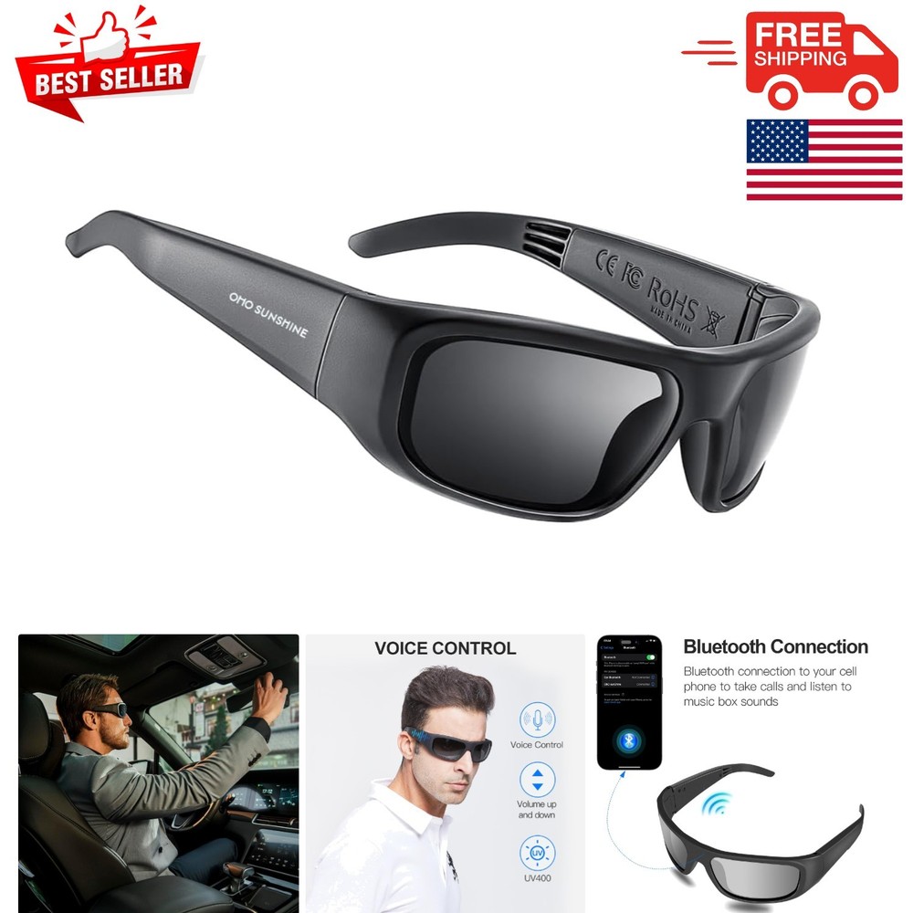 OhO Smart Glasses: Polarized Bluetooth Sunglasses with Voice Control, Unisex