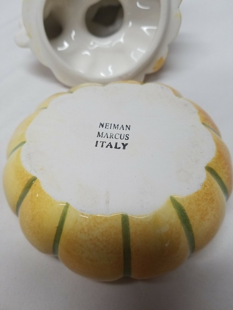 Neiman Marcus Anthropomorphic YELLOW SQUASH Vegetable People Ceramic Jar ITALY