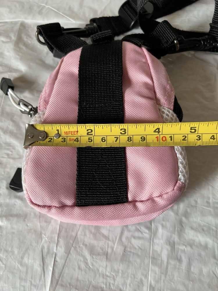 MINI DAY PACK pink with Flower logo adjustable strap