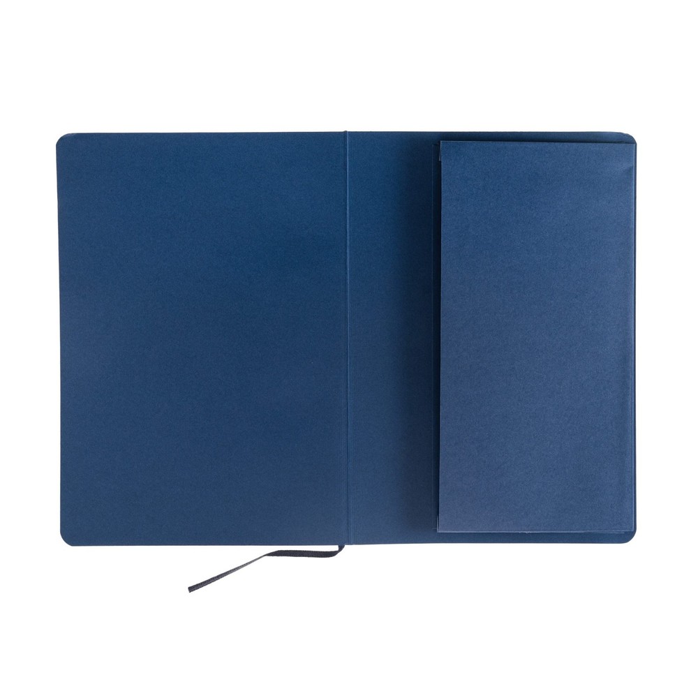 Ecoqua Plus Stitch-Bound Notebook, 5.8" x 8.3", A5, Lined, Navy