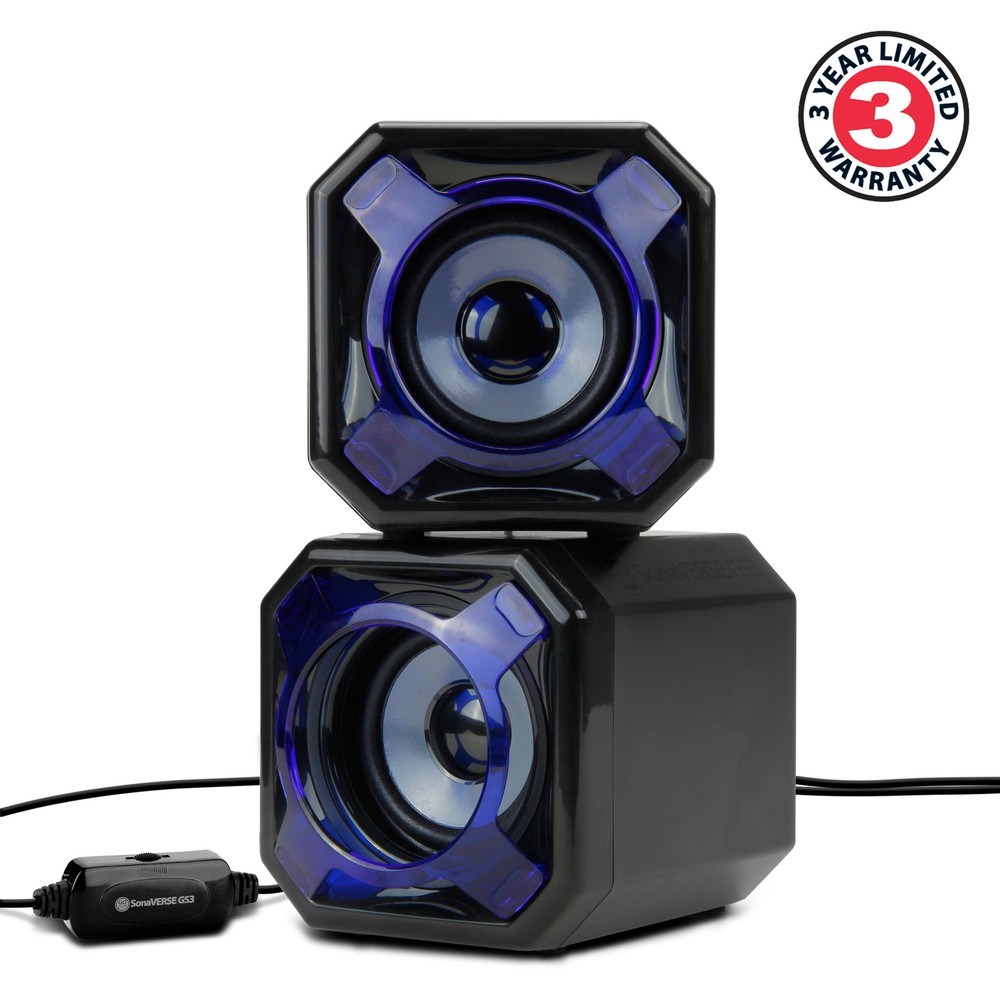 USB Computer Gaming Speakers with Interchangeable Grills & Powerful 5W Drivers