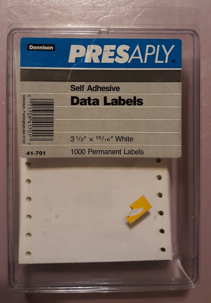 Dennison PRES-a-ply address envelope/Floppy Disk Diskette Label continuous Apple